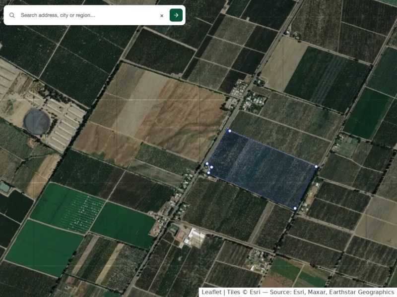 Drawing a field boundary on satellite imagery to add a plot